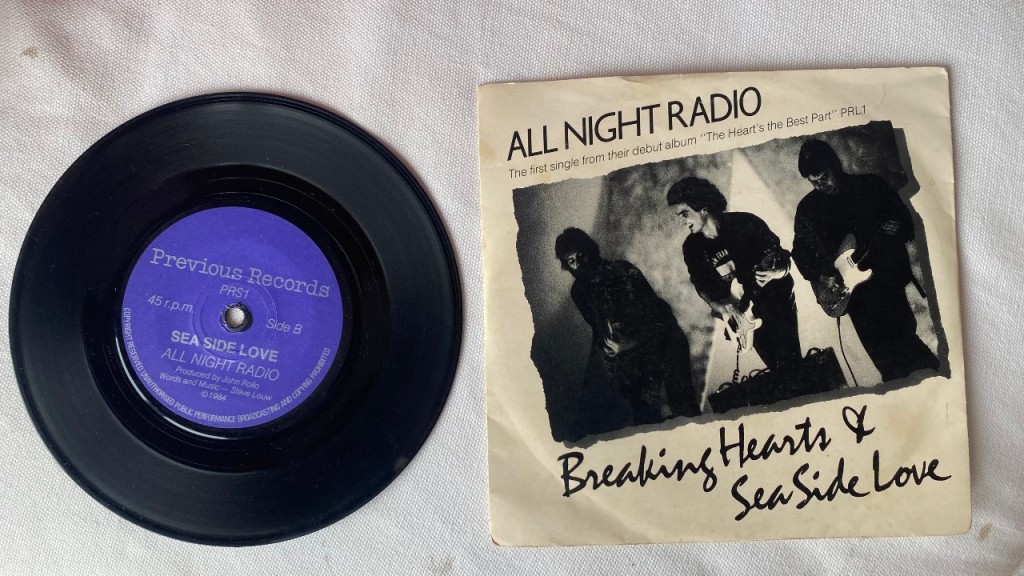 Breaking Hearts & Sea Side Love, double a-side single, 1984. Previous Records, PRS1